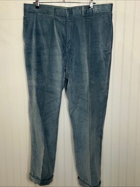 Men's Corduroy Trousers in Slate Blue Size 39